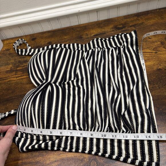 Nip Tuck Swim Size 12 Tankini Top Multi Fit Cup Striped Ruched Adjustable Straps - Picture 10 of 15